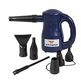 XPOWER A-2 Airrow Pro Electric Air Duster for Dusting, Drying, Inflating, Car Detailing, Computer, Leaf Blowing, 90 CFM, 7 Nozzles + 2 Brushes, High Performance Motor, Eco-Friendly, Navy Blue