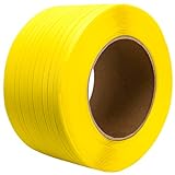 Poly Strapping, Packaging Banding Strap, Pallet Strapping Roll 3280' Length - Polypropylene Strapping 1/2' Width, 0.030' Thickness, 300 lbs Break Strength, Yellow Packing Straps