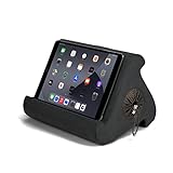 Flippy Tablet Pillow Stand and iPad Holder for Lap, Desk and Bed, Multi-Angle with Storage, Compatible with Kindle, Fire, iPad Pro 12.9, 10.9, 10.2, Air and Mini, Samsung Galaxy (Smokey)