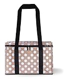 Kate Spade New York Large Capacity Insulated Cooler Bag, Soft Sided Portable Beach Cooler Tote for Women, Jumbo Dot