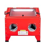 Parts-Diyer 25 Gallon Bench Top Air Sandblasting Cabinet Sandblaster Blast Large Cabinet Air Sand Blaster w/Spray Gun Steel for Rust Removal, Stain, Paint