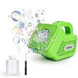 Bubble Maker for Kids, Automatic Bubble Machine, Durable and Portable Automatic 20000+ Bubble Machine for Christmas, Parties, Suitable for Indoor and Outdoor, Green Fansteck
