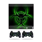 Skin Compatible with Sony Playstation 3 PS3 Slim + 2 Controllers – Bio Glare | MightySkins Protective, Durable, and Unique Vinyl wrap Cover | Easy to Apply, Remove | Made in The USA