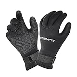 XUKER Water Gloves, 3mm & 5mm Neoprene Five Finger Warm Wetsuit Winter Gloves for Scuba Diving Snorkeling Paddling Surfing Kayaking Canoeing Spearfishing Skiing (3mm-Black, 2XL)