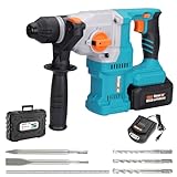Berserker 20V Cordless 1-1/8' Rotary Hammer Drill SDS-Plus Brushless Motor with Safety Clutch, 4.0Ah Lithium-Ion Battery Powered, 3.0A Fast Charger, 4 Modes Variable Speed Rotomartillo for Concrete