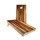 Slick Woody’S Treated Oak Cornhole Set with 8 Cornhole Bags, Baltic Birch Plywood Tops for The Smoothest Flattest Playing Surface, Retractable Legs and Back Bounce Brace