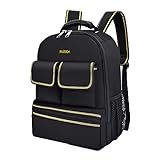FASTECH Tool Bag Backpack, Large Capacity Oxford Waterproof Electrician Tool Bag, Black