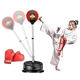 Apoaa Punching Bag for Kids, Adjustable Kids Punching Bag with Stand, Kids Boxing Set with Gloves - Toy Gift for Age 3-12 Boys & Girls