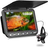 FishPro 7'' Underwater Fishing Camera HD 1080P- MOQCQGR Ice Fishing Camera Underwater w/ 10,000mAh Li-Battery, 800cd/m2, Mag-Attached Portable Ice Fishing Fish Finder for Ice Lake Boat Kayak Fishing