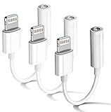 AKAVO Apple MFi Certified 3 Pack Headphone Adapter for iPhone Connects Lightning to 3.5mm Dongle Auxiliary Audio Splitter Cable Adapter Compatible with iPhone 7 8 11 11 Pro 12 12 Pro X XR XS XS Max