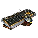 Keyboard and Mouse,Gaming Keyboard and Mouse,Light up Mouse and Keyboard Combo,Wired Keyboard and Mouse combo,Computer Keyboard and Mouse, Orange Backlit Keyboard LED keyboard and mouse for Xbox PS4
