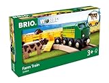 Brio World 33404 - Farm Train - 5 Piece Wooden Toy Train Set for Kids Age 3 and Up