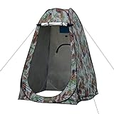 TUKAILAI Portable Pop Up Privacy Tent, Outdoor Camping Bathroom Toilet Shower Tent Spacious Dressing Changing Room for Hiking Beach Picnic Fishing, Instant Rain Shelter with Carrying Bag (Camouflage)