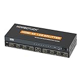 NOWBOTUCH 1x8 HDMI Splitter 8 Port 1 in 8 Out HDMI Switch 1 Port to 8 HDMI Display Duplicate/Mirror Powered Splitter Ver 1.4 Certified for Full HD 1080P High Resolution 3D Support