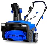 Electric Snow Blower 20 Inch 15 Amp, Corded Snowblower with Dual LED Headlights and 180° Rotating Chute, Walk-Behind Snow Thrower for Driveway, Walkway