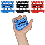 3 Pack Finger Strengthener - Finger Exerciser for Forearm and Hand Strengthener - Hand Grip Workout Equipment for Musician, Rock Climbing and Therapy - Hand Gripper Hand Exerciser Set Finger Grip Kit