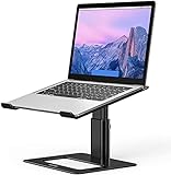 Besign LSX3 Aluminum Laptop Stand, Ergonomic Adjustable Notebook Stand, Riser Holder Computer Stand Compatible with Air, Pro, Dell, HP, Lenovo More 10-15.6' Laptops (Black)
