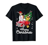 Jack russell terrier Ride Red Truck Christmas Pajama T-Shirt
