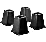 Home-it 5 to 6-inch SUPER QUALITY Black bed risers, helps you storage under the bed 4-pack (Black)