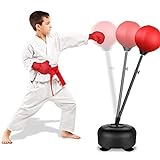 Rovtop Kids Punching Bag for Kids - Boxing Set with Thicker PVC Punching Bag, Adjustable Stand with Stronger Spring, and Boxing Gloves, Toys Gifts for Age 4 Years and Up Boys Girls