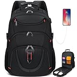 NUBILY Laptop Backpack 17 Inch Waterproof Travel TSA Friendly Extra Large College Gaming Backpack 17.3 Business Computer Backpack Men Women with USB Charging Port Bookbag Black 45L