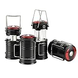 Lichamp 4 Pack Camping Lanterns Rechargeable and Battery Powered, Dual Power Source and 4 Mode Lantern Flashlight COB Camp Light for Power Outages, Camping Supplies and Home Hurricane Supplies, E4BK