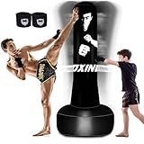 Punching Bag for Adults Teens Kids, 69'' Inflateable Heavy Boxing Bags with Hand Wraps for Christmas Stocking Stuffers, Free Standing Kick Boxing Bag for Training MMA Muay Thai Fitness