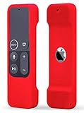 TOKERSE Silicone Case Compatible with Apple TV 4K/HD Siri Remote (1st Gen) - Anti-Slip Shock Proof Soft Remote Cover Case Compatible with Apple TV 4K 5th 4th Gen Siri Remote Controller - Red