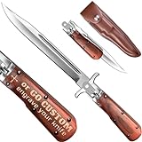 Grand Way Folding Knife – Sharp Blade Knives with Wood Handle – Unique Knofe for Knife Collector – Pocket Knife Best for Hunting Camping Hiking – Stocking Stuffers – Comes with Leather Sheath 12 KG