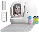 PETKIT Self Cleaning Cat Litter Box, PuraMax Cat Litter Box for Multiple Cats, App Control/xSecure/Odor Removal Automatic Cat Litter Box Includes Trash Bags and K3 Smart Air Purifier Spray