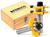 YONICO Tongue and Groove Router Bits Set for 3/4-Inch Stock 1/2-Inch Cutting Depth 1/4-Inch Tongue 2 Bit 1/2-Inch Shank 15221