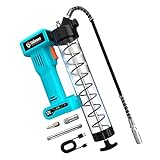 gogonova 12V Battery Powered Grease Gun, 10000 PSI Cordless Rechargeable Heavy Duty Grease Gun, Electric Grease Gun Kit with 14 oz Load, 30 Inch Flex Hose, 4 Nozzles, USB-C Charging Cable