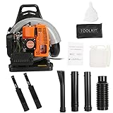 Hesitroad Leaf Blower,Power Gas Backpack Snow Blower,665 CFM 2-Stroke Engine 63-CC Blower Leaf Vacuum and Mulcher for Leaves, Sand, Gravel and Snow from USA Fast Arrival Orange