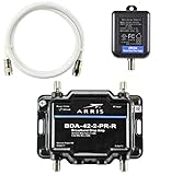 Arris 2-Port Cable, Modem, TV, OTA, HDTV Amplifier Splitter Signal Booster with Passive Return and Coax Cable Kit