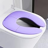 Travel Potty Seat for Toddler, SKYROKU Portable & Reusable Seat Cover, Food Grade Materials, 6 Point Anti Slip System, Perfect Solution for Sliding, Travel bag Available(Purple)