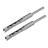 uxcell Square Hole Drill Bit, 1/2' High-Carbon Steel Hollow Chisel Mortise Power Tool for Woodworking 2 Pcs