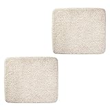 mDesign Soft Microfiber Polyester Non-Slip Small Rectangular Spa Mat, Plush Water Absorbent Accent Rug for Bathroom Vanity, Bathtub/Shower, Machine Washable - 2 Pack, 21' x 17' - Heather Linen/Tan