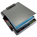 Officemate Recycled Double Storage Clipboard/Forms Holder, Plastic, Gray/Black (83357)