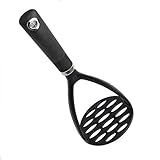 Cooking Light Potato Masher Sturdy and Heat Resistant, Safe for Non-Stick Cookware, Soft Grip Nylon Gadget, Black