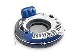 INTEX 58825EP River Run 1 Inflatable Floating Lounge: Comfortable Backrest – Built-in Cup Holders – Durable Grab Handles – All Around Grab Rope – 220lb Weight Capacity– Blue