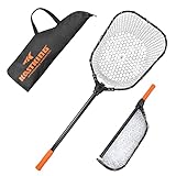 KastKing Brutus Fishing Net, Fish Landing Net, Lightweight & Portable Fishing Net with Soft EVA Foam Handle, Holds up to 44lbs/20KG, Fish-Friendly Mesh for a Safe Release, Silicone M