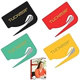 Letter Opener Envelope Slitter - Mail Opener for Women, Men, Office, Home & Business Travelers - Openers with Safety Concealed Razor Blade and Guiding Tip for Perfect Cut - Set of 4 (Colors)