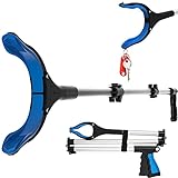 43'' Long Reacher Grabber, Foldable Grabber Tool with Rotating Jaw +Magnets - Rugged Reachers for Disabled & Seniors Heavy Duty - Trash Picker Grabber Heavy Duty with 4.33' Wide Claw Opening