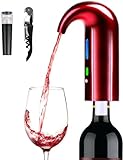 Electric Wine Aerator, Wine Dispenser, Aeration and Decanter Wine Pourer, Red White Wine Accessories--Red