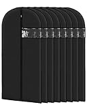Garment Bags for Hanging Clothes (8 packs，43 inches) Washable Black Suit Bags for Closet Storage and Travel with Clear Window