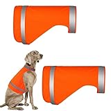 2 Pieces Dog Reflective Vest for Hunting, High Visibility Bright Orange Dog Safety Vest, Soft Adjustable Reflective Dog Jacket for Outdoor Walking Hunting, Keep Dog in Sight and Safe (Blaze Orange)