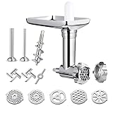Metal Food Grinder Attachment for KitchenAid Stand Mixers Includes Sausage Stuffer Tubes,Durable Meat Grinder Food Processor Attachment for kitchenAid，With a wealth of accessories