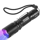 TNATRA UV 365nm and 395nm Flashlight, UV Blacklight for UV Glue Curing,Rocks & Minerals Hunting,Pet Stain Detector&Scorpion Finder, Dry Stain, Portable&Zoomable LED Ultraviolet Flashlight