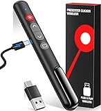 2 in 1 USB Type C Rechargeable Presentation Clicker, 2.4GHz Presentation Remote Slide Advancer Powerpoint Clicker with Hyperlink/Volume Control for Mac/Computer/Laptop/Keynote…