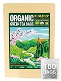 GLDNT Organic Green Tea Bags, Natural Pure Organic Green Tea, Super Antioxidant, Caffeinated, 100 Count